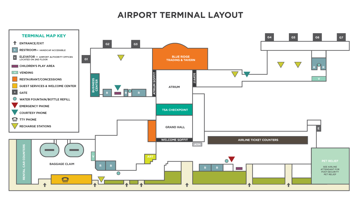 bar layout planning a the   Airport Regional Asheville Terminal In